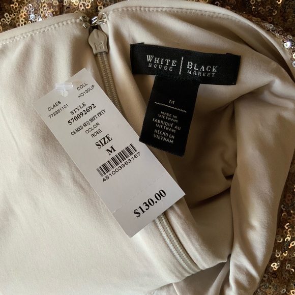 NWT WHBM Gold Sequin Dress, Sz Medium - Picture 7 of 7